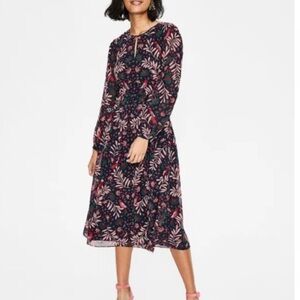 Worn once! BODEN Ada gorgeous tropical bird floral print midi dress 2P